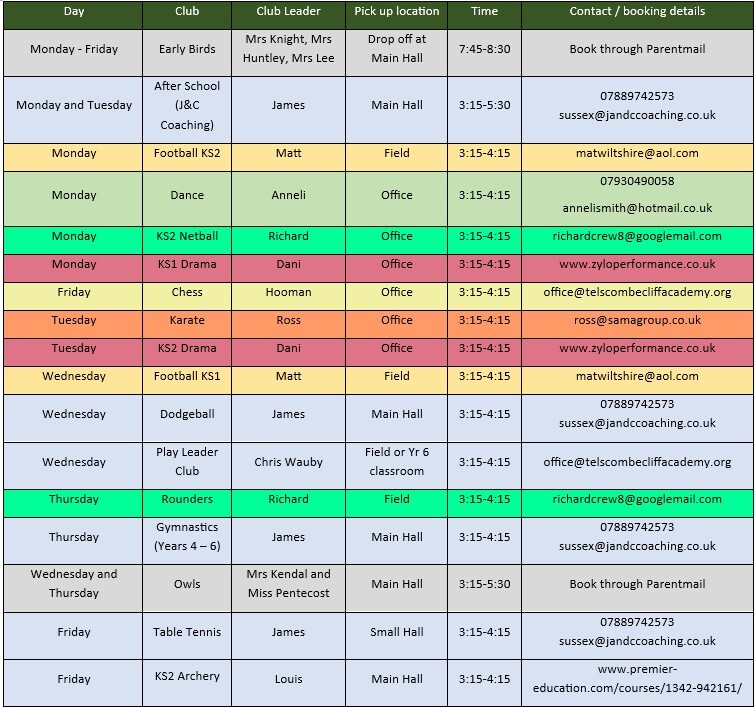 Clubs autumn 2 25 26